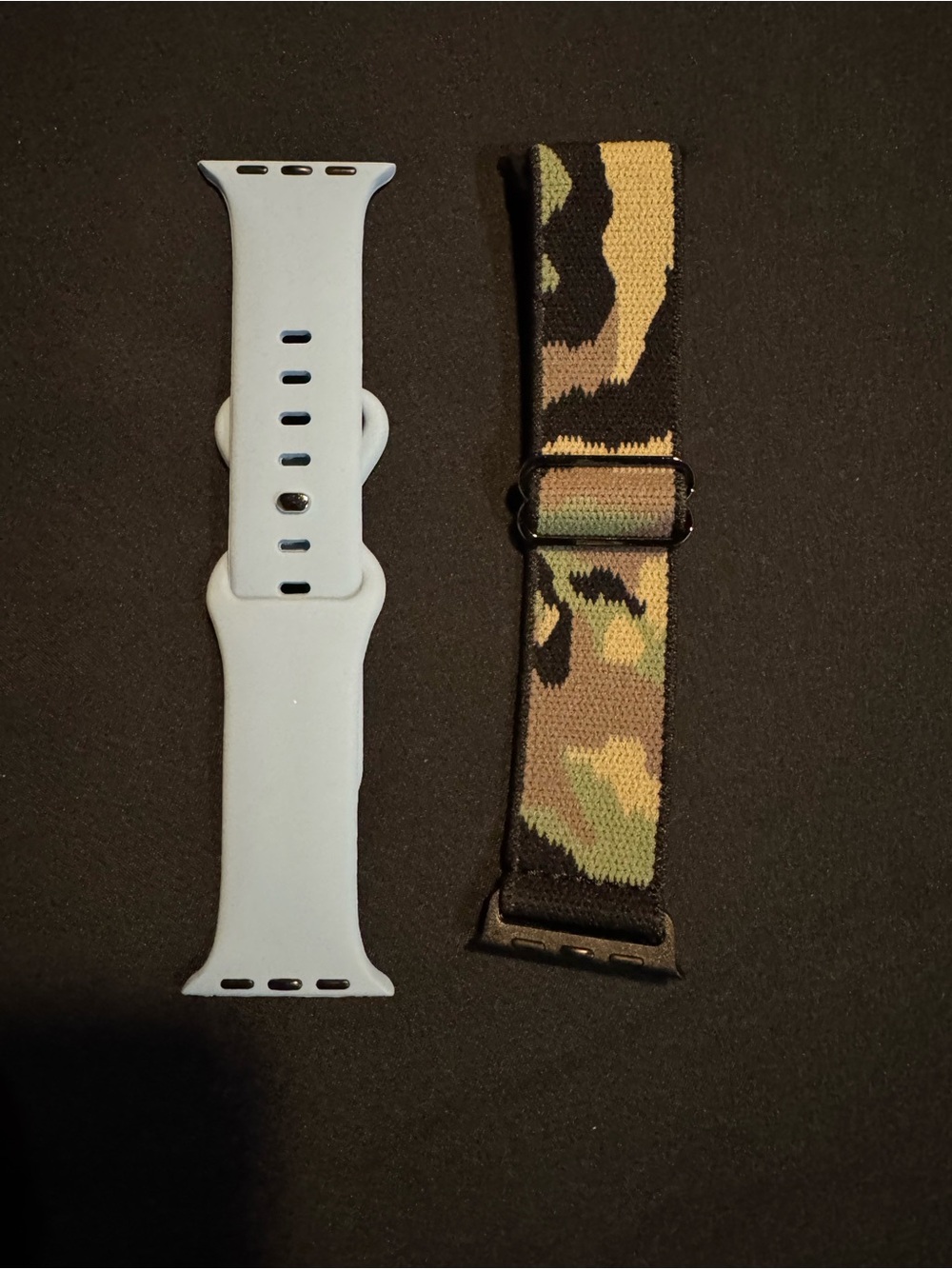 Silicone Light Blue & Camo Nylon Replacement Watch Bands 38-40